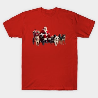 Santa Claus and dogs at Christmas! T-Shirt